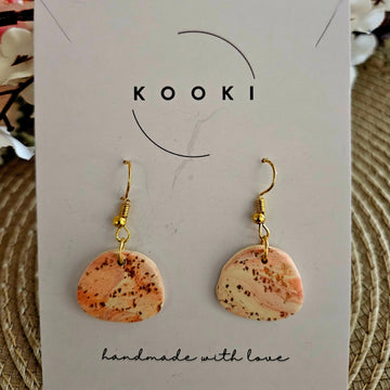 Peach Speckle Dangle Earrings