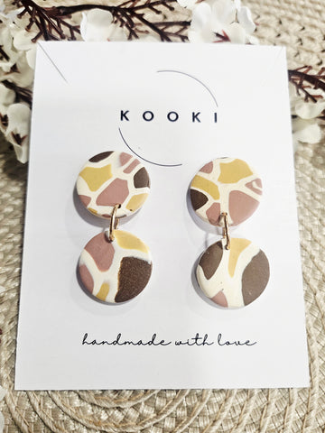 Brown Yellow Round Dangles