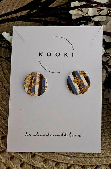 Blue Brown Speckle Stud