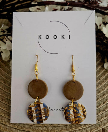 Blue Brown Speckle Dangle