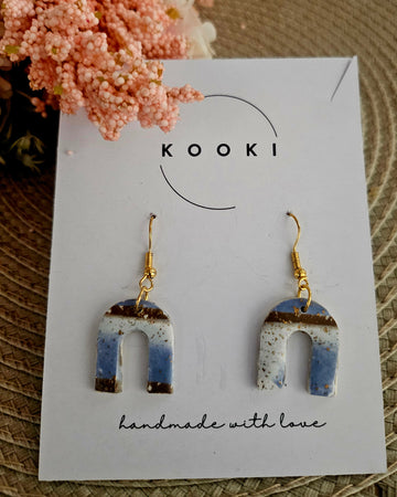 Blue Brown Speckle Dangle