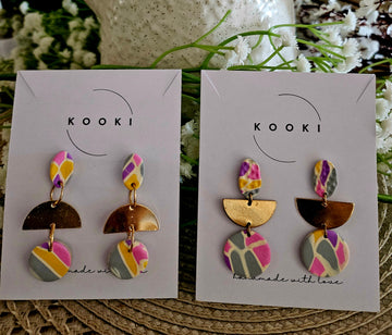 Pink Copper dangle earrings
