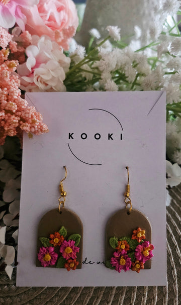 Pink Flowers Earrings