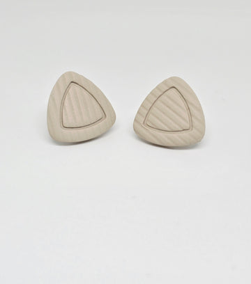Beige Triangle Small Studs