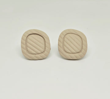 Beige Rectangle Small Studs