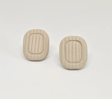 Beige Rectangle Studs