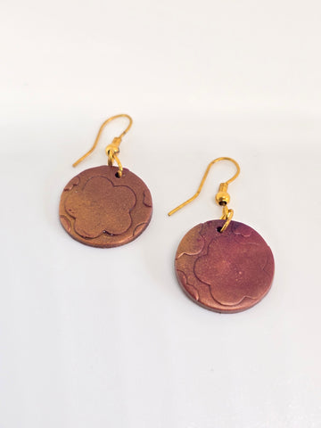 Shimmery Round Dangle Earrings