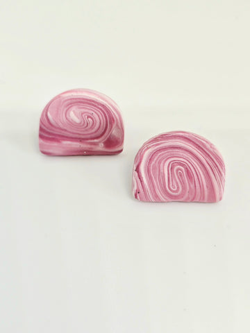 Pink half moon Studs