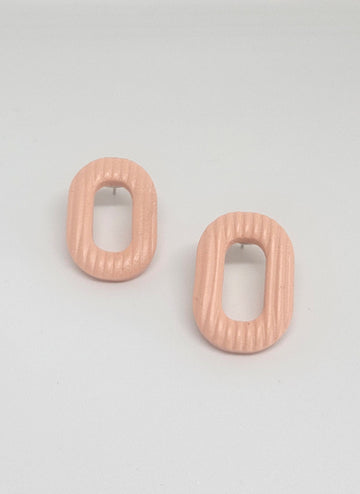 Peach Oval Studs