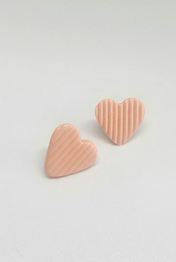 Peach Heart Studs