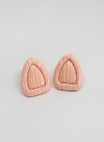 Peach Triangle Studs