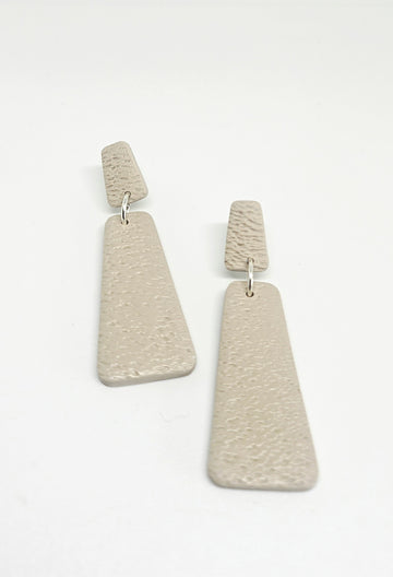 Textured Beige Rectangle Dangles
