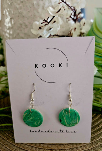 Green Marble Earrings