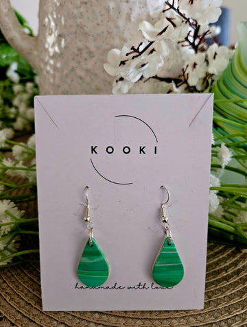 Green Teardrop Earrings