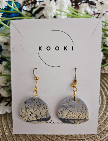 Blue Speckle Dangle Earrings