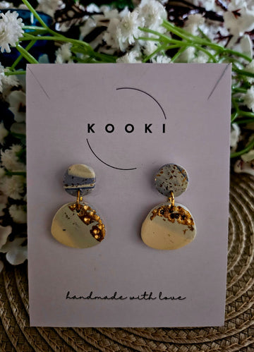Blue Textured Shimmery Earrings