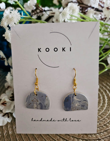 Blue Speckle Marble Dangle