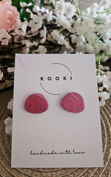 Pink Marble Studs