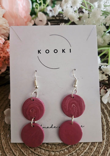 Pink marble dangle earrings