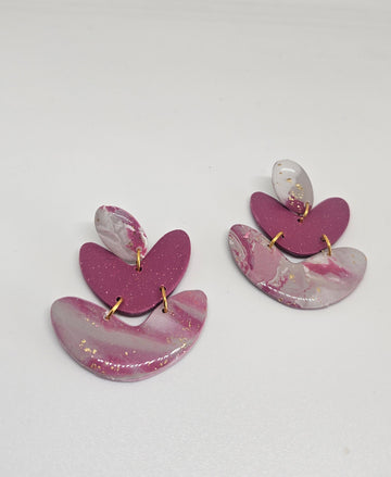 Pink layered Dangles