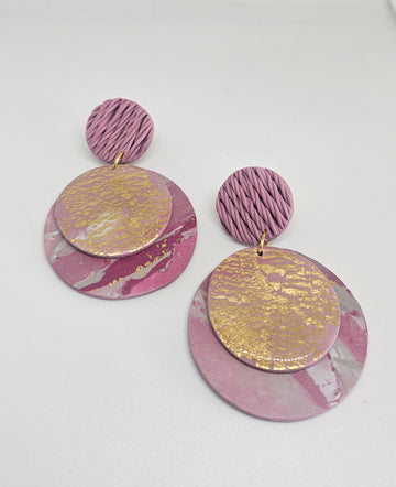 Pink Textured Dangles