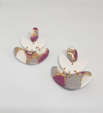 Pink layered sparkly Dangles
