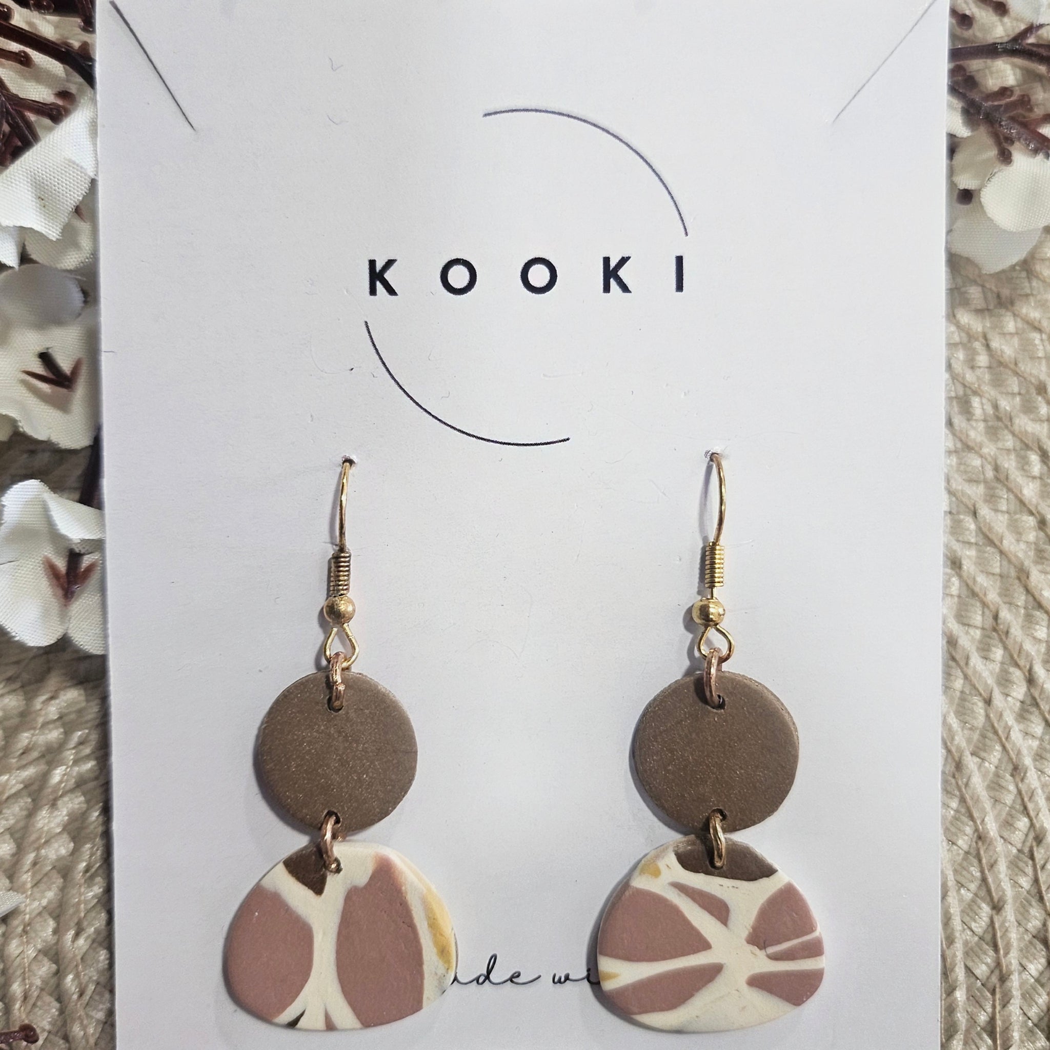 Brown Half Moon Dangles