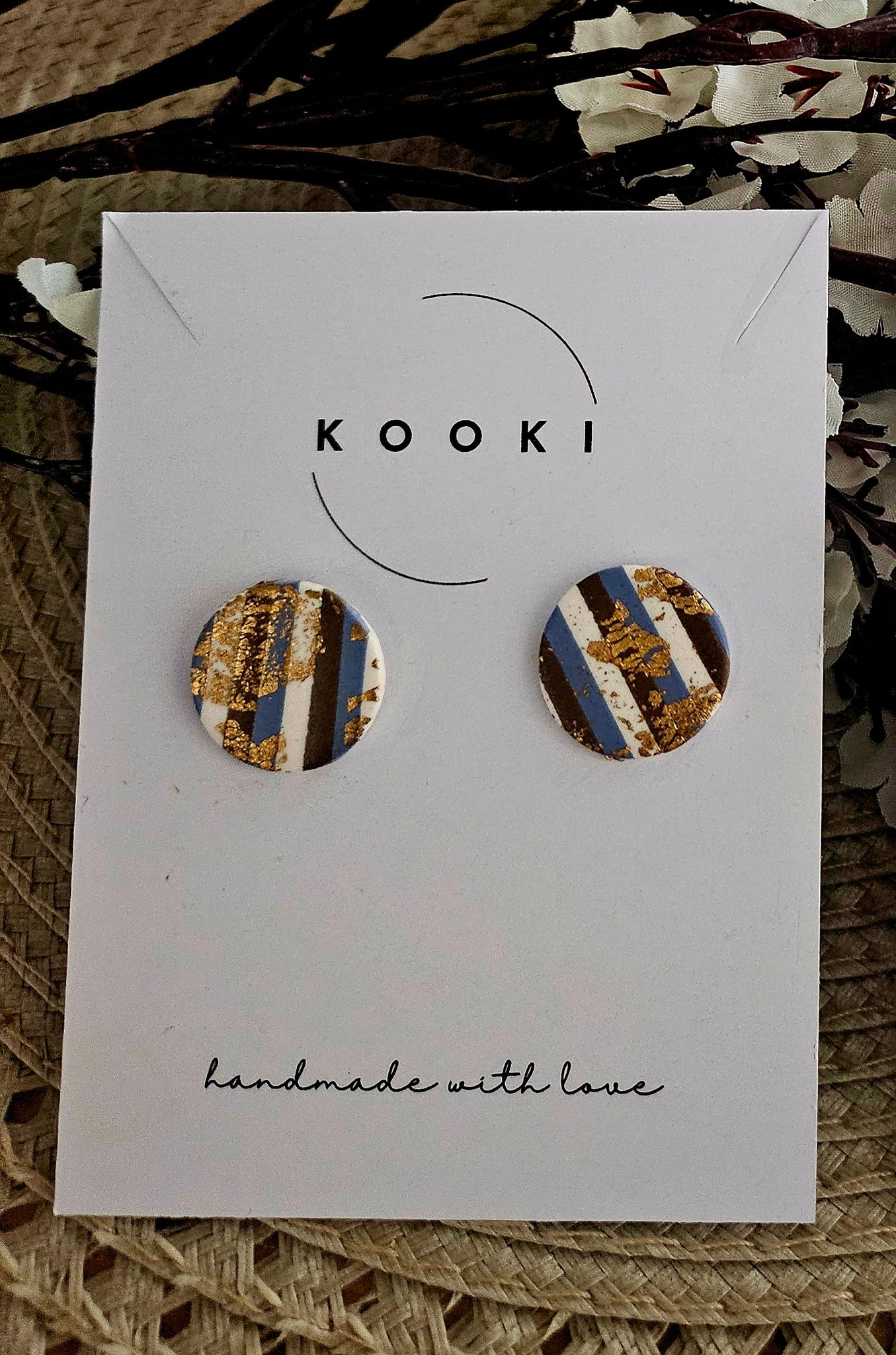 Blue Brown Speckle Stud