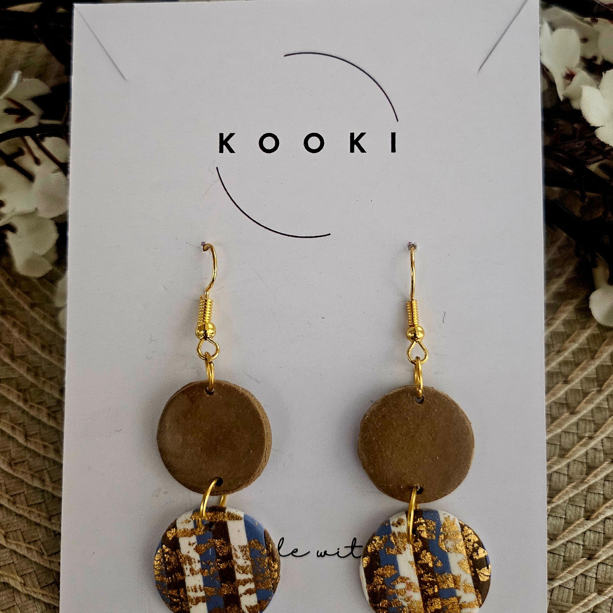 Blue Brown Speckle Dangle