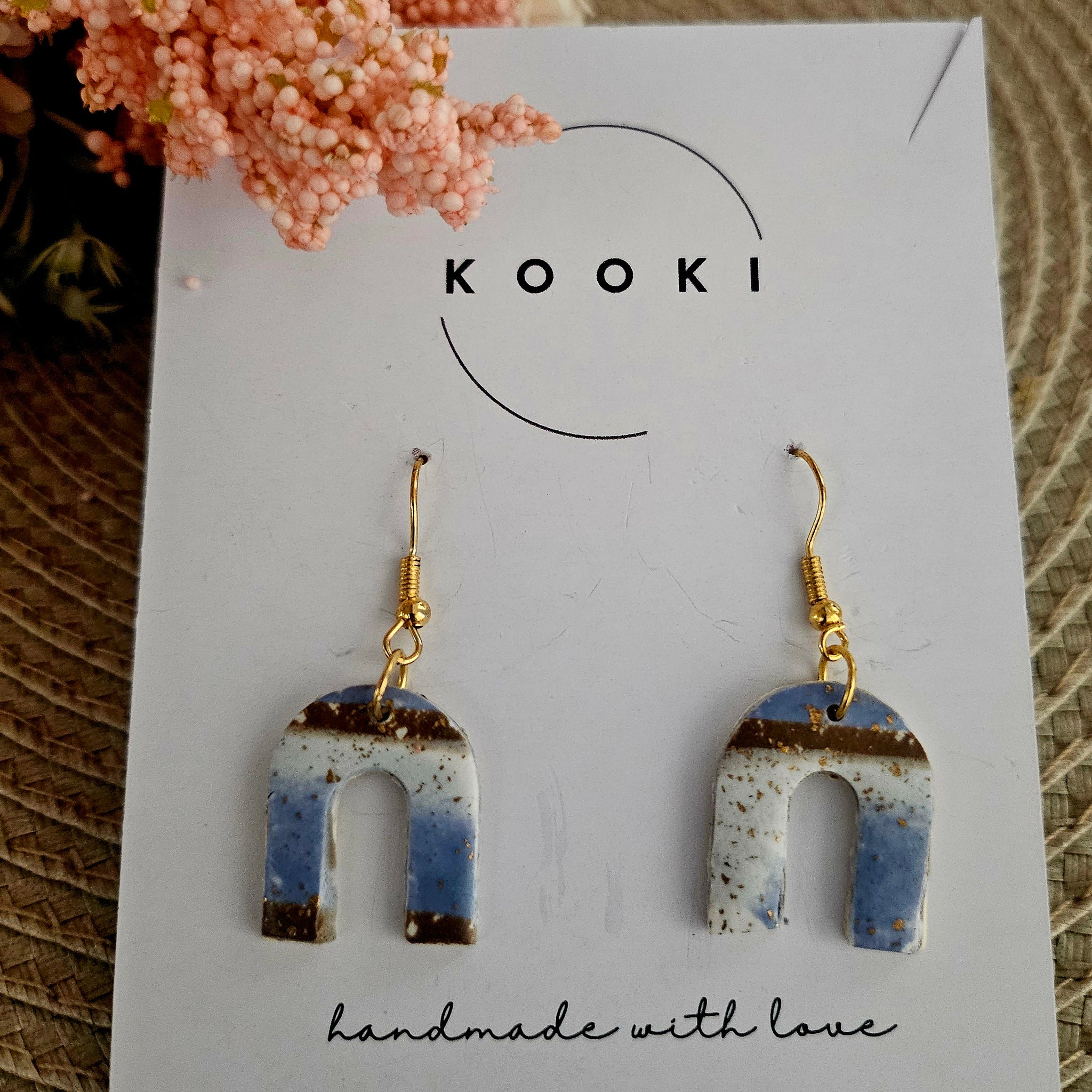 Blue Brown Speckle Dangle