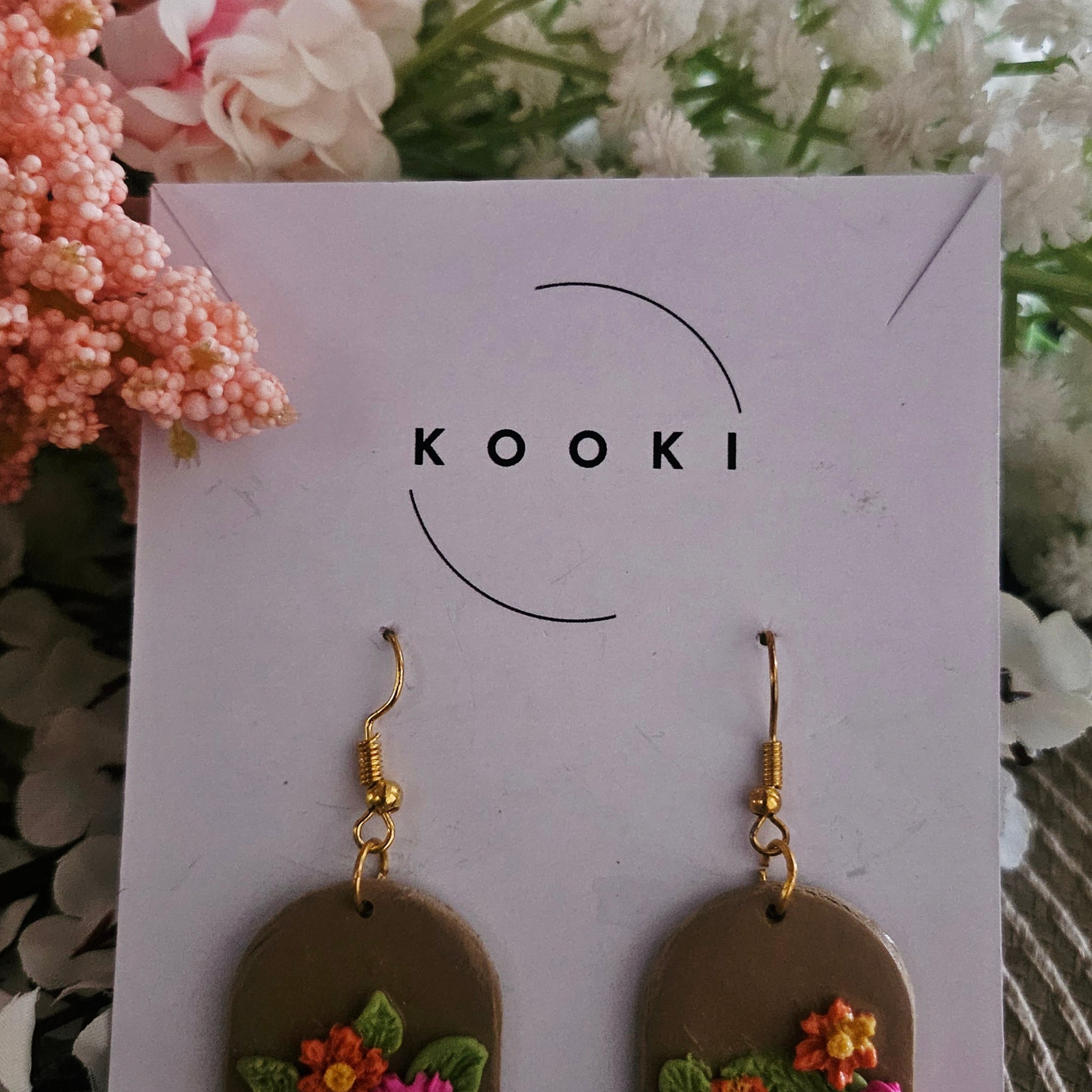 Pink Flowers Earrings