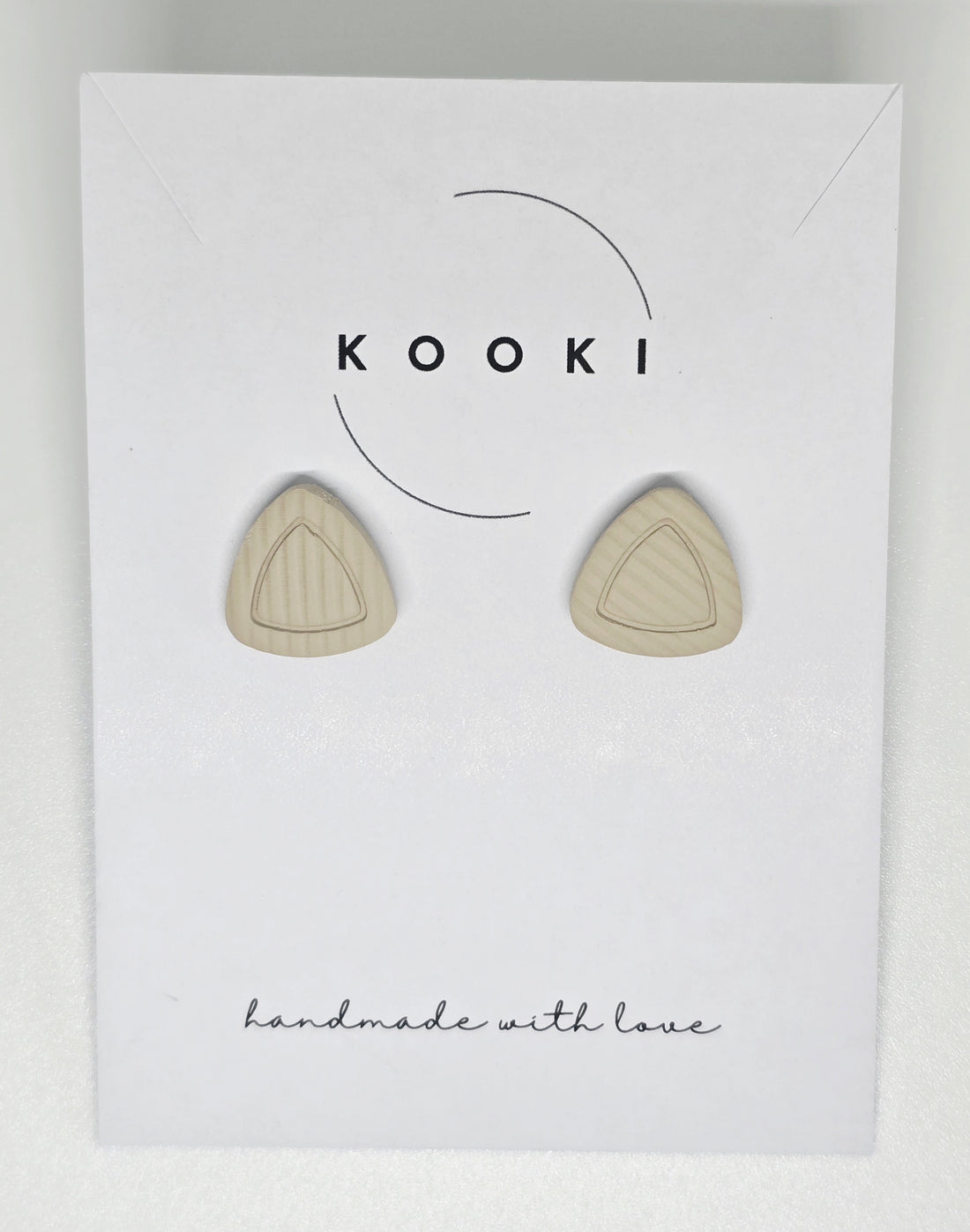 Beige Triangle Small Studs
