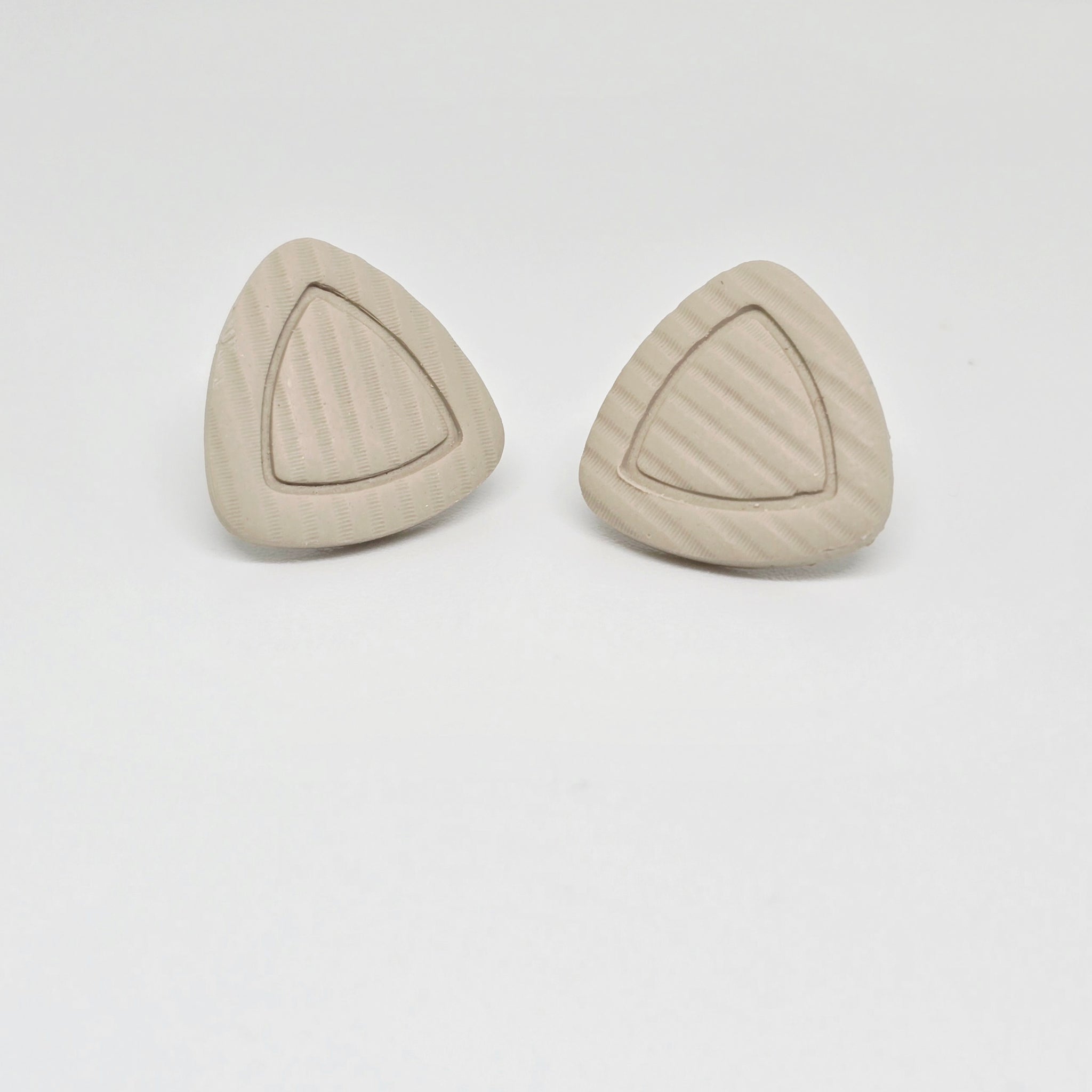 Beige Triangle Small Studs