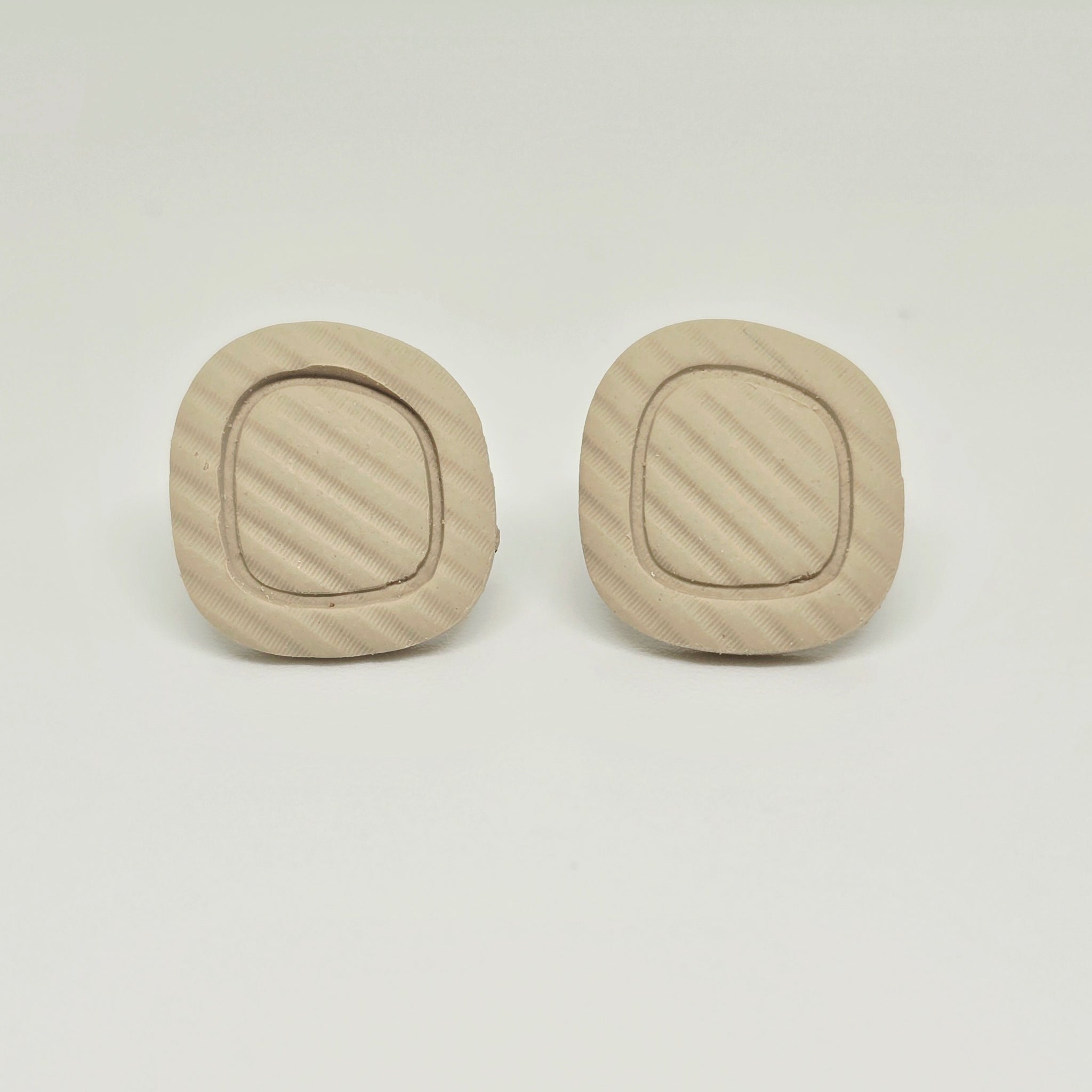 Beige Rectangle Small Studs