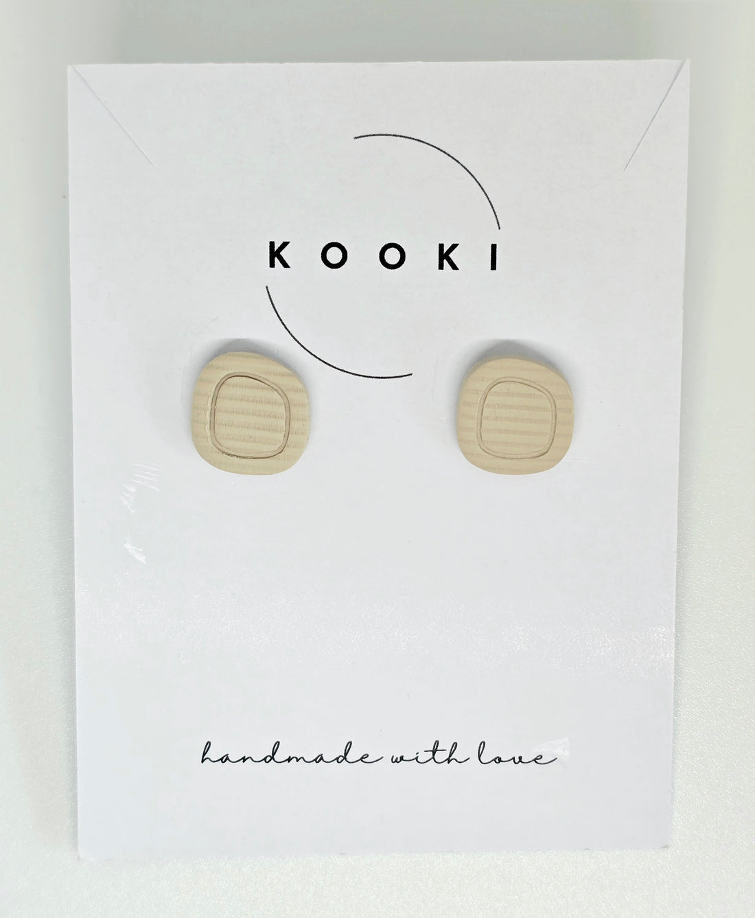 Beige Rectangle Small Studs