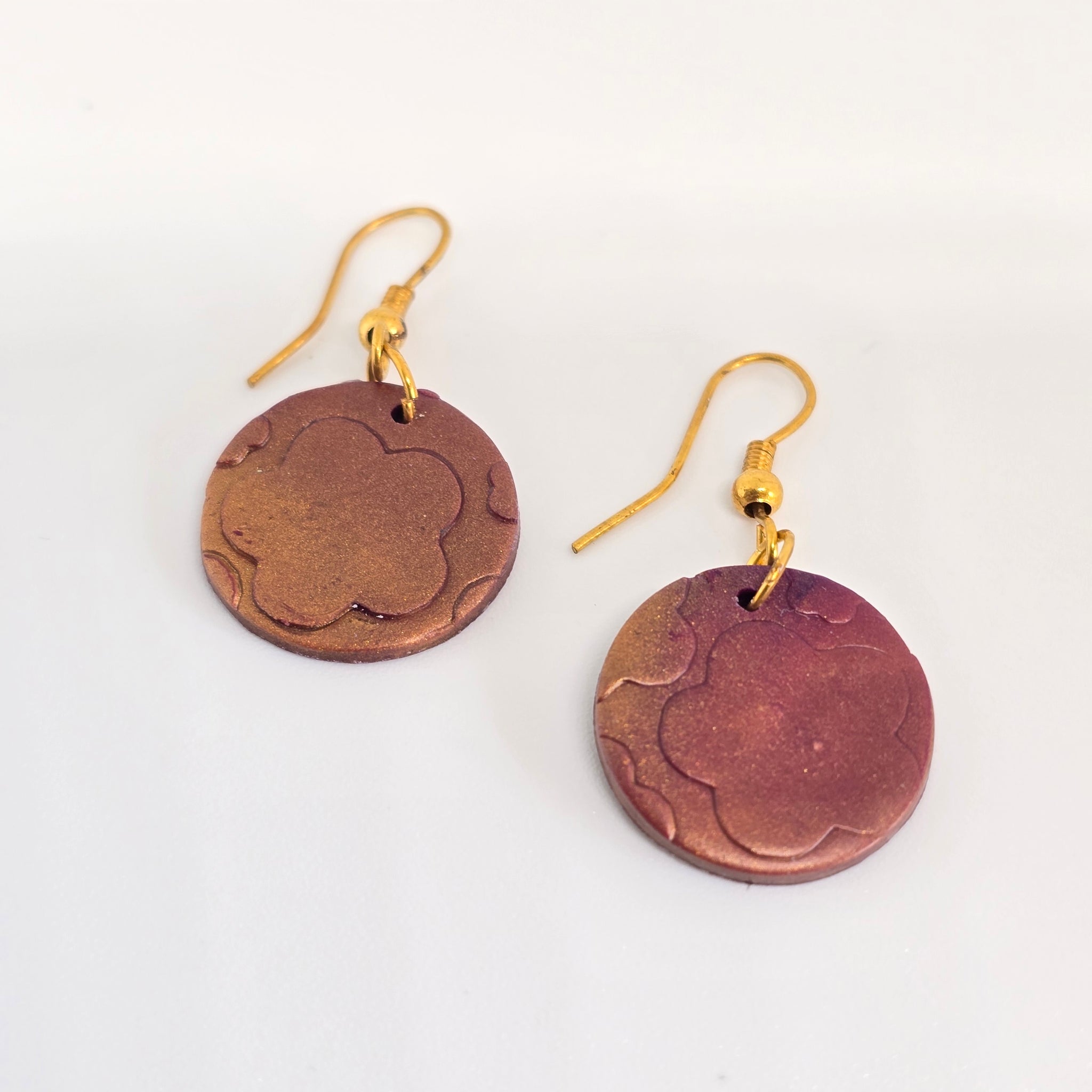 Shimmery Round Dangle Earrings