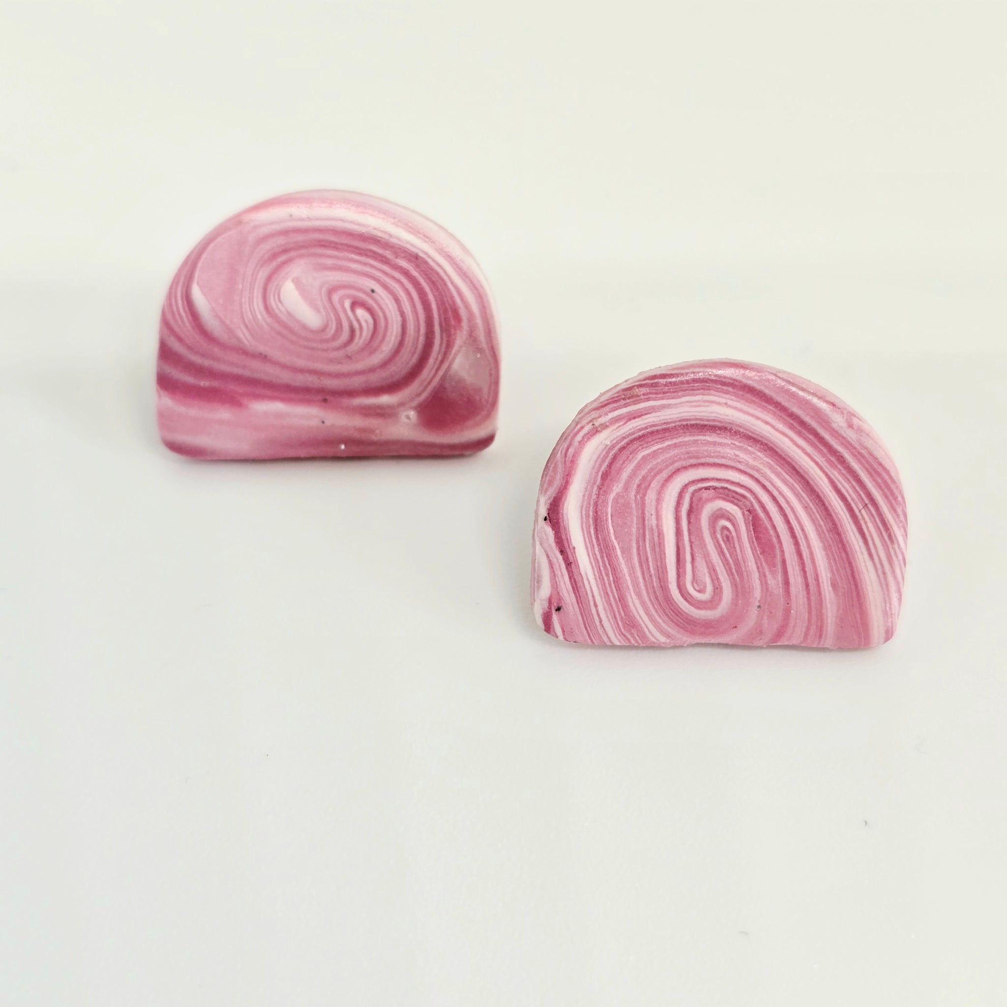 Pink half moon Studs