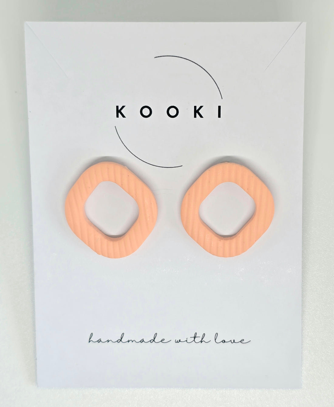 Peach Diamond Striped Studs