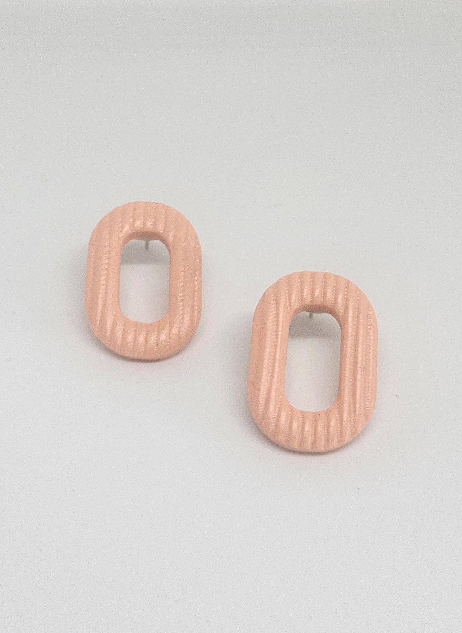 Peach Oval Studs