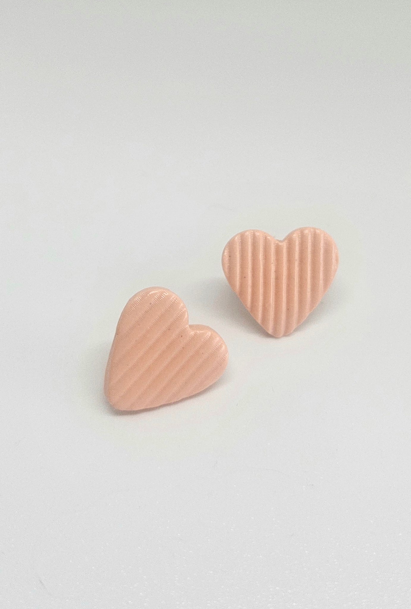 Peach Heart Studs