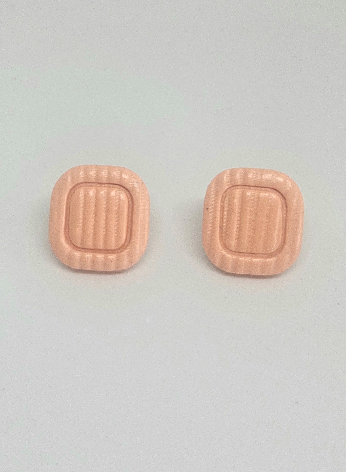 Peach Square Studs