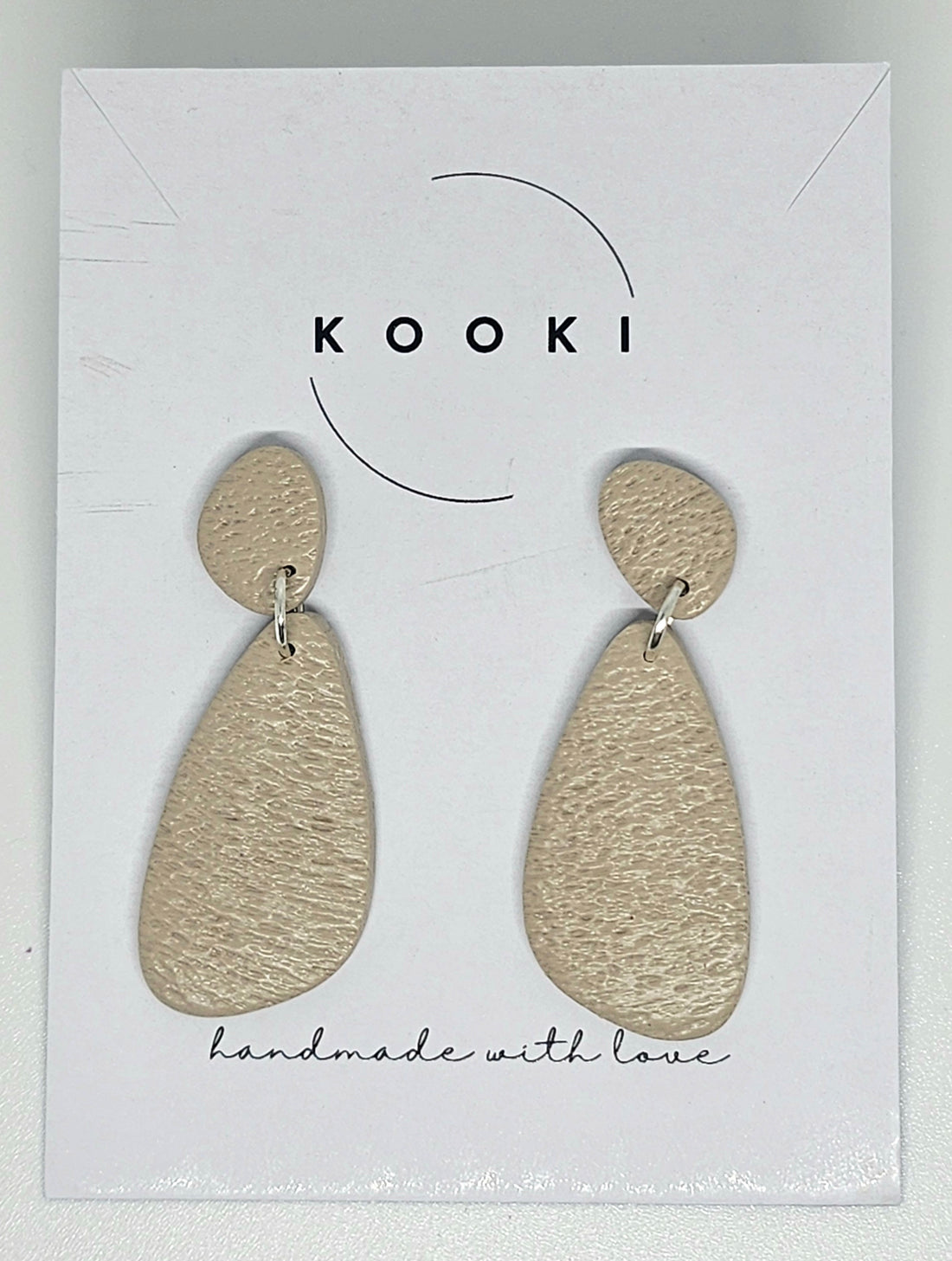 Textured Beige Dangles