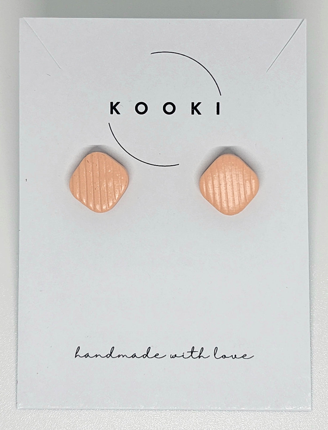 Peach Diamond Studs
