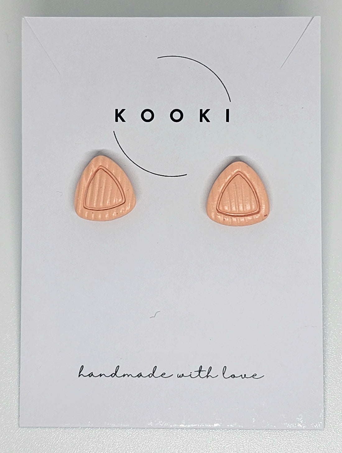 Peach Triangle Small Studs