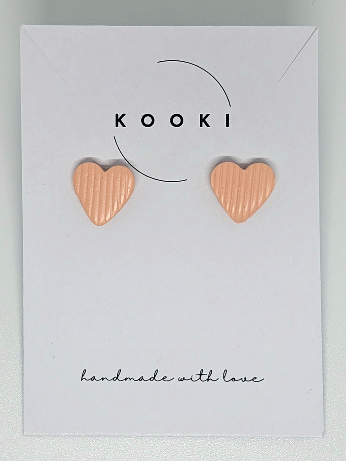 Peach Heart Studs
