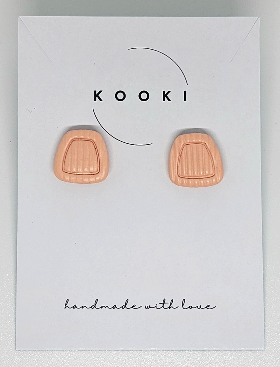 Peach Rectangle Studs