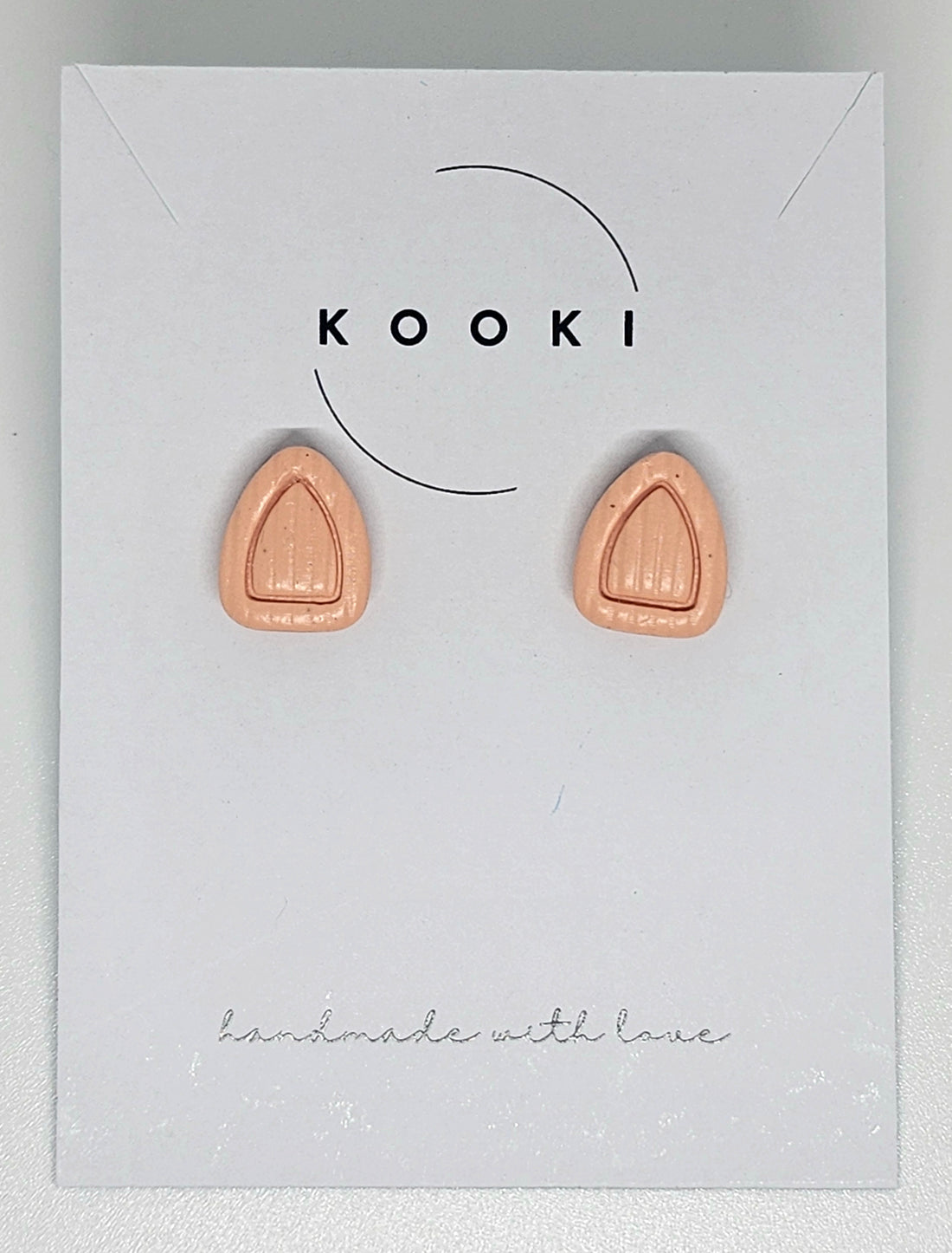 Peach Triangle Studs