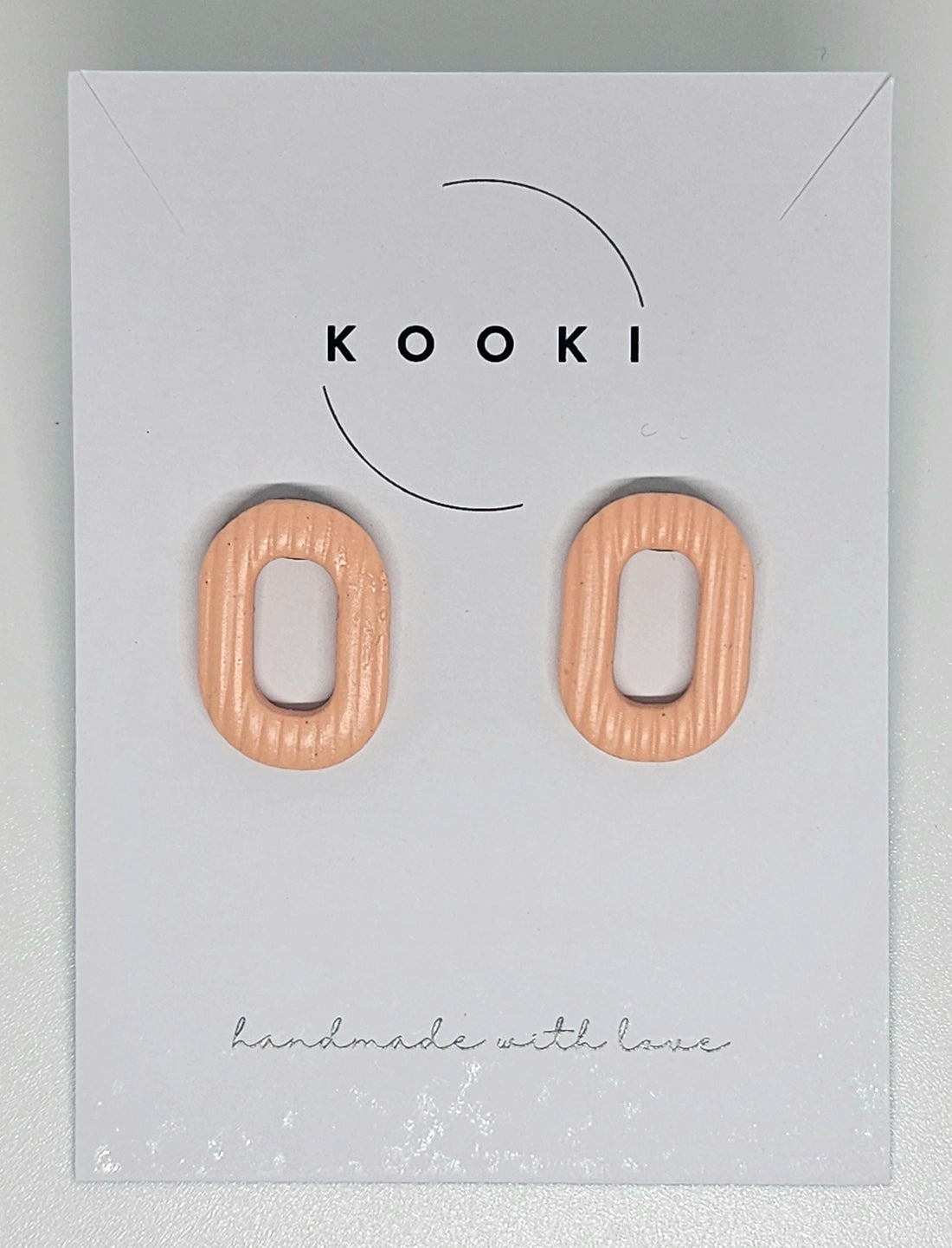 Peach Oval Studs