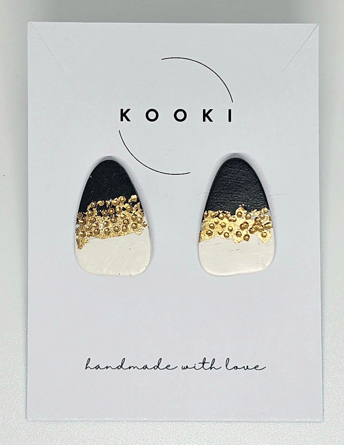 Black Glitter Triangle Studs