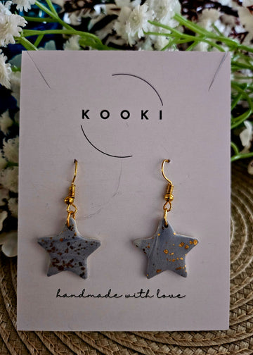 Blue Star Dangle Earrings
